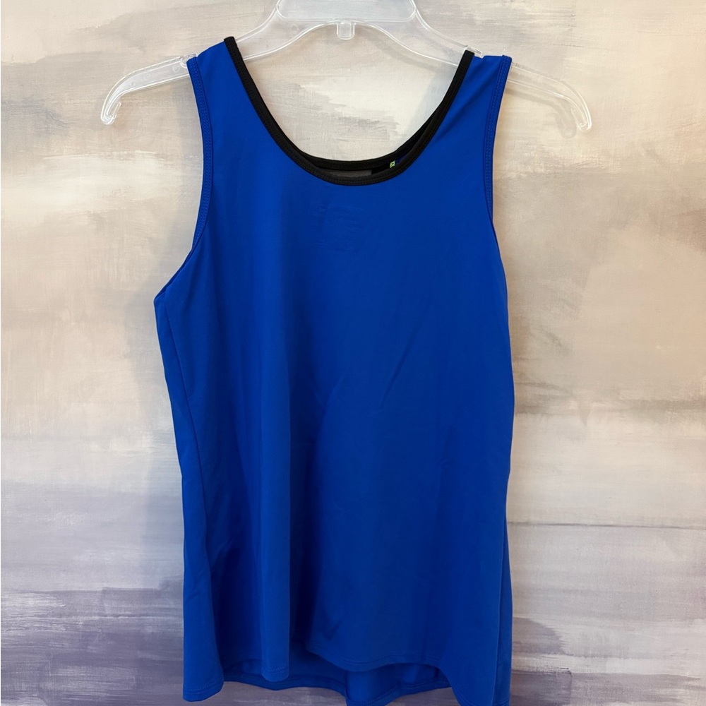 Lucky in Love Sleeveless Women's Royal Blue Athletic Tennis Tank Top - Picture 3 of 6